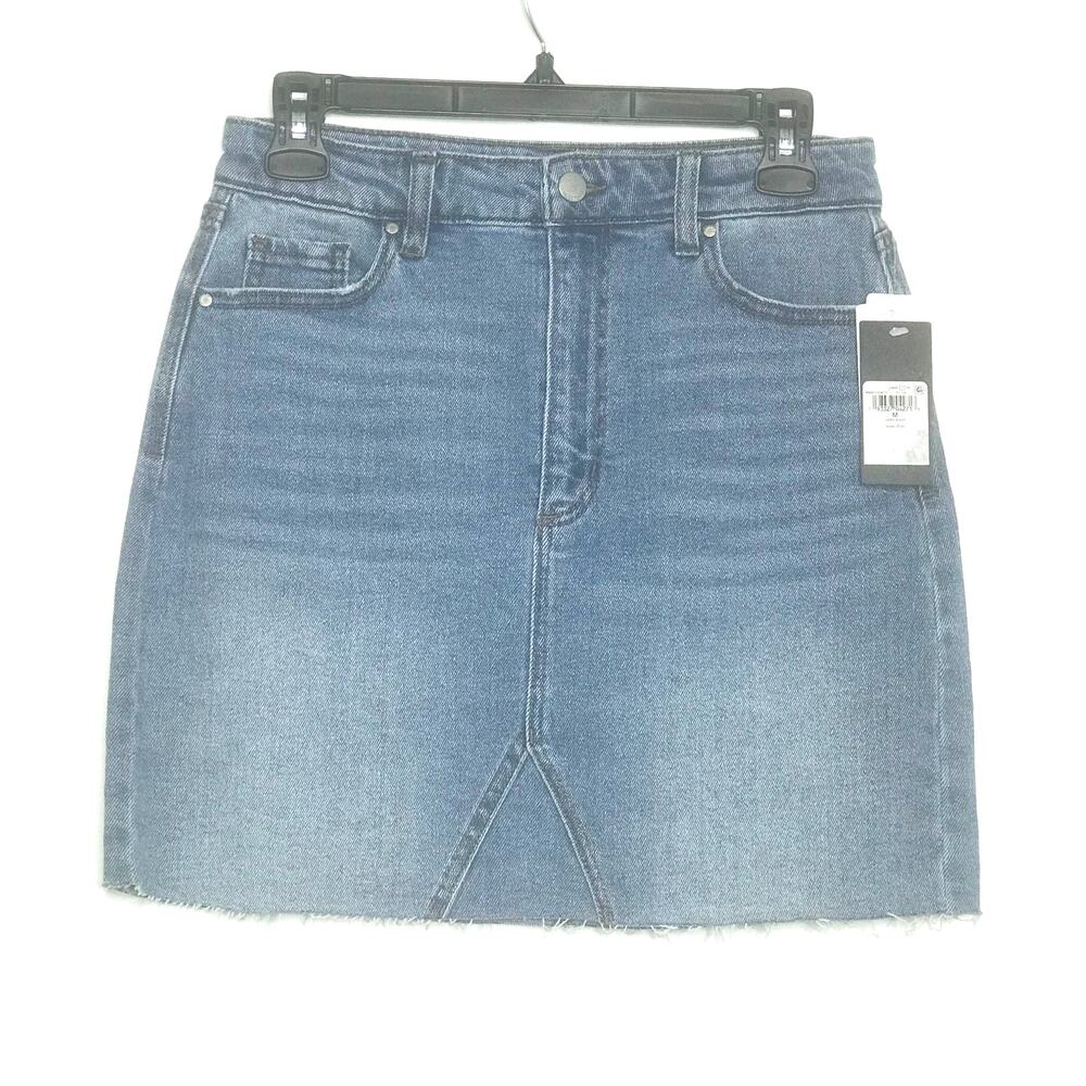 Guess Juniors Denim Raw Hem Mini Skirt Light Wash